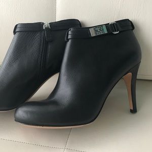 Coach Biancca Black Leather Booties 8.5